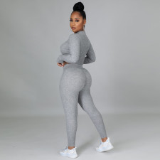 Solid Long Sleeve Two Piece Pants Set TE-4333