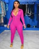Casual Long Sleeve Zipper Jumpsuit TK-6199