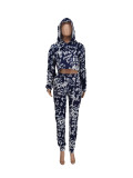 Casual Printed Hooded Long Sleeve 2 Piece Pants Set ZDF-31166