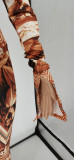 Sexy Printed Long Sleeve Bodysuit+Pants 2 Piece Sets WSYF-5903