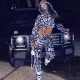 Casual Printed Hooded Long Sleeve 2 Piece Pants Set ZDF-31166