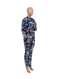 Casual Printed Hooded Long Sleeve 2 Piece Pants Set ZDF-31166