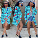 Casual Printed Full Sleeve Blazet Coat AL-265