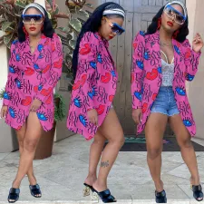 Casual Printed Full Sleeve Blazet Coat AL-265