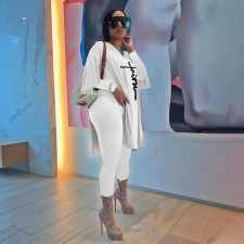 Casual Embroidery Split Long Sleeve Top+Pants 2 Piece Sets XMF-078