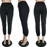 Solid Sports Thick Drawstring Casual Sweatpants BGN-205
