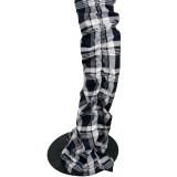 Casual Plaid Flared Stacked Pants YH-5243
