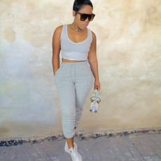Solid Sports Thick Drawstring Casual Sweatpants BGN-205