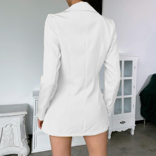Solid Blazer Coat+Shorts With Belt Two Piece Suits WSM-5280
