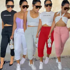 Solid Sports Thick Drawstring Casual Sweatpants BGN-205