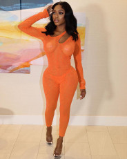 Sexy Solid Long Sleeve Slim Jumpsuit LDS-3292