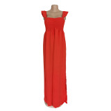 Sexy Solid Sleeveless High Waist Split Maxi Dress AIL-AL158