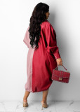 Casual Loose Long Sleeve Drawstring Shirt Dress ZSD-0422