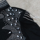 Sexy Hot Drilling Long Sleeve Club Dress CYA-9232-A