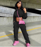 Casual Loose Hoodie Tassel Pants Two Piece Suits YMEF-5038