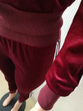 Casual Velvet Long Sleeve Zipper Two Piece Pants Set LSL-6475