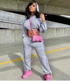 Casual Loose Hoodie Tassel Pants Two Piece Suits YMEF-5038