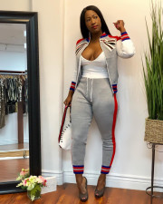 Casual Sports Zipper Coat And Pants Two Piece Suits JH-277
