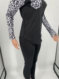 Plus Size Leopard Patchwork Long Sleeve 2 Piece Pants Set YIM-220