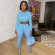 Solid Hooded Casual Sports Two Piece Pants Set LM-8286
