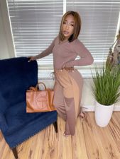 Casual Long Sleeve Loose Pants Two Piece Suits LS-0362