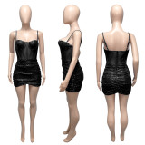 Sexy Sequin Mesh Spaghetti Strap Club Dress ME-S949