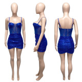Sexy Sequin Mesh Spaghetti Strap Club Dress ME-S949