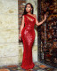 Sexy Sequin One Shoulder Sleeveless Evening Dress ME-S942