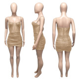 Sexy Sequin Mesh Spaghetti Strap Club Dress ME-S949