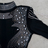 Sexy Hot Drilling Tassel Long Sleeve Jumpsuit CYA-9232-B