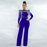 Sexy Hot Drilling Tassel Long Sleeve Jumpsuit CYA-9232-B