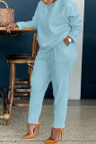 Plus Size Solid Long Sleeve Two Piece Pants Set BGN-202