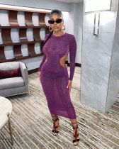 Sexy Hollow Out Full Sleeve Long Dress YD-8530