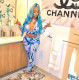 Casual Printed Hooded Zipper Two Piece Pants Set YIBF-6116