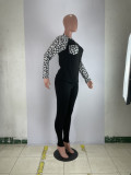 Plus Size Leopard Patchwork Two Piece Pants Set BLX-8230