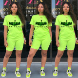 Clown Print Short Sleeve Casual Two Piece Suits TE-2018