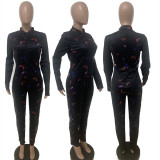 Fashion Print Long Sleeve Jumpsuits LSD-8756