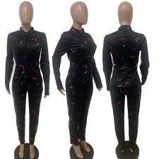 Fashion Print Long Sleeve Jumpsuits LSD-8756