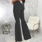 Plus Size Denim High Waist Flared Jeans Pants HSF-2599