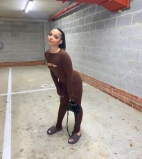 Sexy Solid Hollow Out Long Sleeve Split Leg Jumpsuit JPF-1055