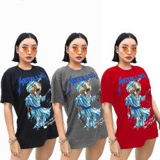 Casual Printed Short Sleeve O Neck T Shirt BN-9265