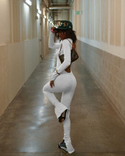 Sexy Solid Backless Long Sleeve Jumpsuit FNN-8636