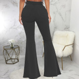 Plus Size Denim High Waist Flared Jeans Pants HSF-2599