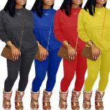 Solid Long Sleeve Casual Two Piece Suits LSD-86311