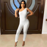 Sexy One Shoulder Lace Up Skinny Jumpsuit LSD-81045