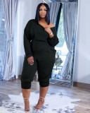 Casual Solid Long Sleeve Stacked Jumpsuit XYF-9118