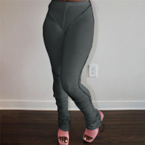 Solid High Waist Tight Casual Pants ME-S956