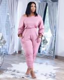 Casual Solid Long Sleeve Stacked Jumpsuit XYF-9118