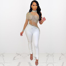Sexy Hot Drilling See Through Club Jumpsuit ME-Y966