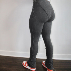 Solid High Waist Tight Casual Pants ME-S956